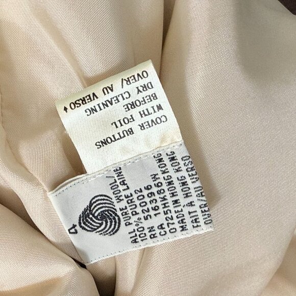 Vintage Dana Buchman Pearl Button coat Size 4 pure Wool Blend Belted read - Picture 3 of 16